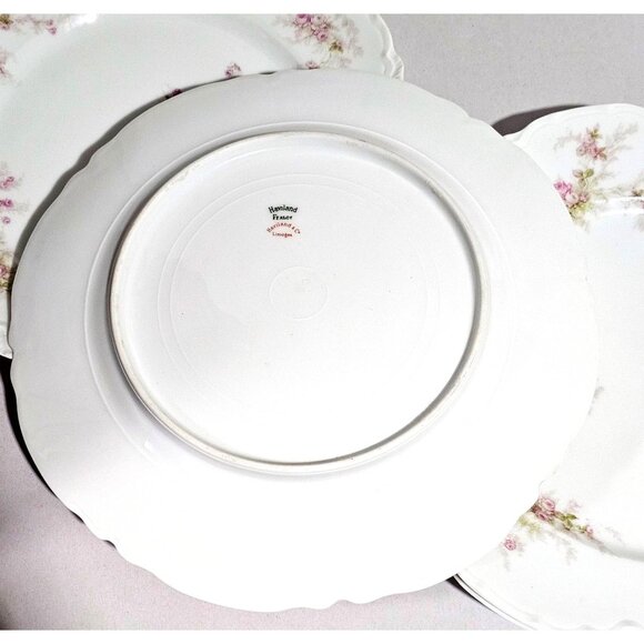 3 Haviland Pale Pink Roses Bread Dessert Plates 6" Schleiger H&Co Limoges France - Picture 4 of 8